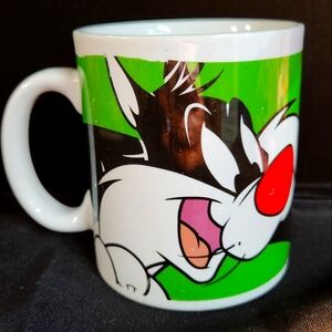 Vintage Sylvester & Tweety Bird 1998 Looney Tunes Warner Brothers Coffee Mug Cup